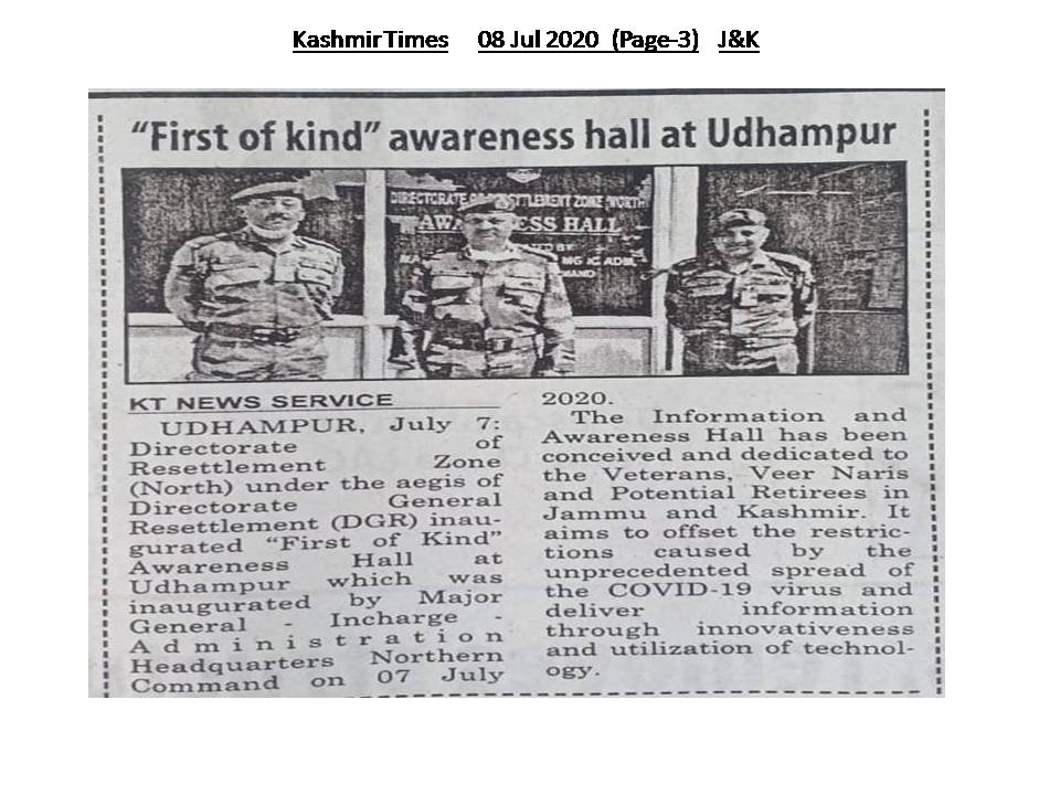 Veteran as Protectors of National Assets  -PRO Udhampur.  Sainik Samachar